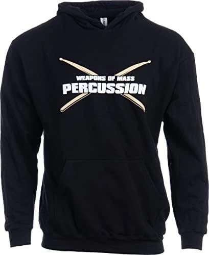Ann Arbor T-shirt Co. Weapons Of Mass Percussion | Funny Drum Drummer Music Drumming Band Hooded Sweatshirt Hoody 7 Ann Arbor T-shirt Co. Weapons Of Mass Percussion | Funny Drum Drummer Music Drumming Band Hooded Sweatshirt Hoody - Image 5