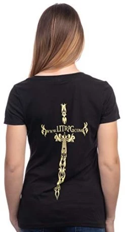 Mist Village Mafia Wordmark | Officially Licensed The Land: Chaos Seeds LitRPG Aleron Kong Women's V-Neck T-Shirt-(Vneck,S) Black -T-Shirt Store 314Z15wsIZL 1