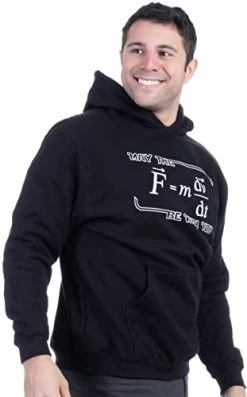 Ann Arbor T-shirt Co. May The (F=m*dv/dt) Be With You | Funny Physics Science Nerd Hooded Sweatshirt Hoody - (Hoodie,XL) -T-Shirt Store 3188Rc1hcuL 1