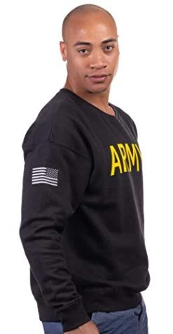 Army PT Style Sweatshirt | U.S. Military Physical Training Infantry Workout Long Sleeve Fleece Crewneck Sweater, Black-(CrewBLK,L) -T-Shirt Store 31BKJiYIvOL