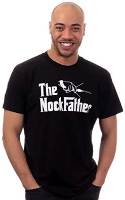 The Nockfather | Funny Bowhunter Bow Hunting Hunter Archery Joke T-Shirt For Men Women Dad Grandpa-(Adult,2XL) Black