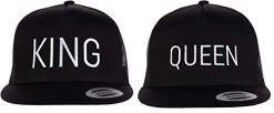 Ann Arbor T-shirt Co. King & Queen Matching Hats | Couples Caps For Mr. Mrs. Husband Wife Boyfriend Girlfriend