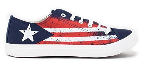 Puerto Rico Flag Sneakers | Cute Fun Rican Nuyorican Gym Tennis Shoe - Women Men - (Lowtop, US Men's 8, US Women's 10) Blue 4 Puerto Rico Flag Sneakers | Cute Fun Rican Nuyorican Gym Tennis Shoe - Women Men - (Lowtop, US Men's 8, US Women's 10) Blue - Image 2
