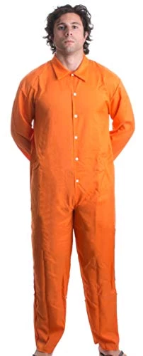 Ann Arbor T-shirt Co. Prisoner Jumpsuit | Orange Prison Inmate Halloween Costume Unisex Jail Criminal
