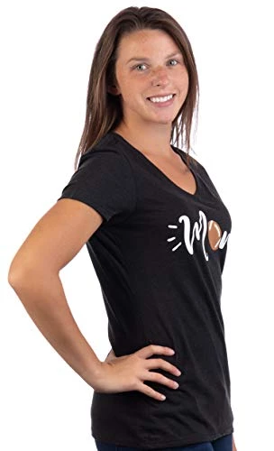 Football Mom | Funny Cute Fun Sport Mama Little League Youth Mommy Women's V-Neck T-Shirt-(Vneck,L) Vintage Black 5 Football Mom | Funny Cute Fun Sport Mama Little League Youth Mommy Women's V-Neck T-Shirt-(Vneck,L) Vintage Black - Image 3