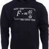 Ann Arbor T-shirt Co. May The (F=m*dv/dt) Be With You | Funny Physics Science Nerd Hooded Sweatshirt Hoody - (Hoodie,XL)