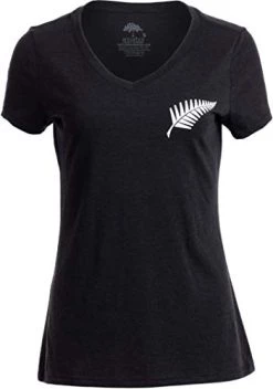 Kiwi New Zealand Pride | Silver Fern Southern Cross Women Girl Black T-Shirt Top-(Vneck,L) 10 Kiwi New Zealand Pride | Silver Fern Southern Cross Women Girl Black T-Shirt Top-(Vneck,L) -T-Shirt Store 31UgavPQdyL