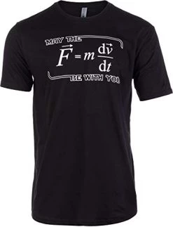 Tall Tee: May The (F=m*dv/dt) Be With You | Funny Physics Science Nerd Joke Men T-Shirt-(Tall,M) Black