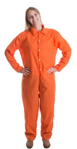 Ann Arbor T-shirt Co. Prisoner Jumpsuit | Orange Prison Inmate Halloween Costume Unisex Jail Criminal -T-Shirt Store 31fOB6ghxgL