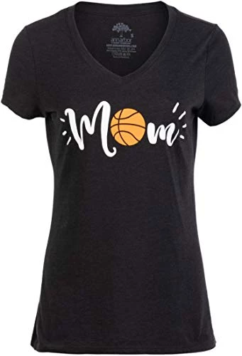 Basketball Mom | Funny Cute Fun Sport Mama Little League Youth Mommy Women's V-Neck T-Shirt-(Vneck,M) Vintage Black 3 Basketball Mom | Funny Cute Fun Sport Mama Little League Youth Mommy Women's V-Neck T-Shirt-(Vneck,M) Vintage Black
