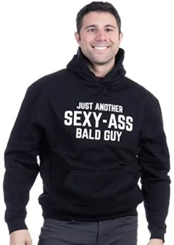 Ann Arbor T-shirt Co. Just Another Sexy Bald Guy | Funny Dad Husband Grandpa Joke Hooded Sweatshirt Hoody