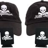 Pirate Captain & First Mate | Matching Boating Baseball Caps And Beer Holders Black -T-Shirt Store 4106YrDbu3L