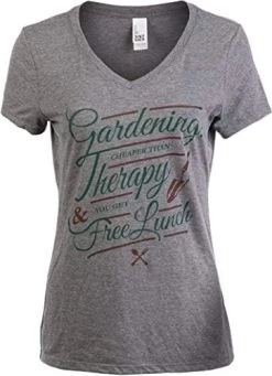 Gardening: Cheaper Than Therapy + Free Lunch | Funny Gardener V-Neck T-Shirt For Women -T-Shirt Store 410IZ 47pYL. AC 1