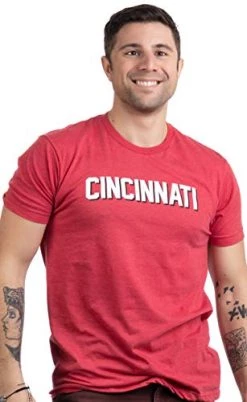 Cincinnati | Classic Retro Black Red Blue Grey Ohio City Pride Newport Fan Men Women T-Shirt