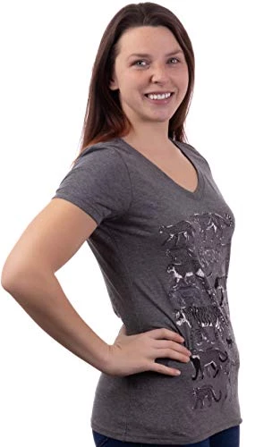 Big Cats | Lion Tiger Cheetah Jaguar Cougar Leopard Lynx Feline Fan Cat Mom V-Neck Graphic T-Shirt For Women 4 Big Cats | Lion Tiger Cheetah Jaguar Cougar Leopard Lynx Feline Fan Cat Mom V-Neck Graphic T-Shirt For Women - Image 2