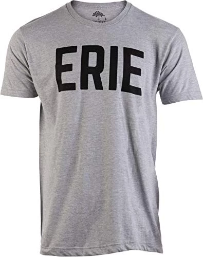 Erie | Classic Retro City Grey Pennsylvania PA Lake Presque Isle Men Women T-Shirt-(Adult,L) 3 Erie | Classic Retro City Grey Pennsylvania PA Lake Presque Isle Men Women T-Shirt-(Adult,L)