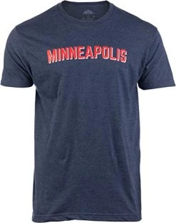 Minneapolis | Classic Retro City Navy Style Minnesota Nice St. Paul Men Women T-Shirt-(Navy,2XL)