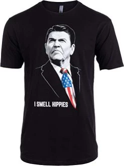 Tall Tee: I Smell Hippies | Funny Conservative Merica USA T-Shirt-(Tall,L) Black
