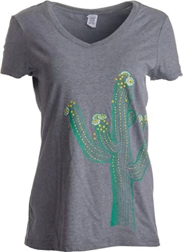Saguaro Cactus Art | Cute Western Southwest Desert Artsy Women's V-Neck T-Shirt 8 Saguaro Cactus Art | Cute Western Southwest Desert Artsy Women's V-Neck T-Shirt - Image 6