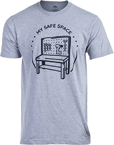 My (Work Bench) Safe Space | Funny Woodworking Wood Working Sawdust Mechanic Dad Humor T-Shirt-(Adult,XL) Sport Grey 3 My (Work Bench) Safe Space | Funny Woodworking Wood Working Sawdust Mechanic Dad Humor T-Shirt-(Adult,XL) Sport Grey
