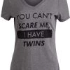 You Can't Scare Me, I Have Children | Funny Mom Mommy Mama Cute Joke Women V-Neck T-Shirt -T-Shirt Store 4141X2weX3L