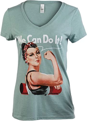 Rosie The Yogi | Cute, Funny Riveter Yoga Mat Fun Workout V-Neck T-Shirt Top For Women 3 Rosie The Yogi | Cute, Funny Riveter Yoga Mat Fun Workout V-Neck T-Shirt Top For Women