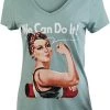 Rosie The Yogi | Cute, Funny Riveter Yoga Mat Fun Workout V-Neck T-Shirt Top For Women 1 Rosie The Yogi | Cute, Funny Riveter Yoga Mat Fun Workout V-Neck T-Shirt Top For Women -T-Shirt Store 414UmdTGHuL