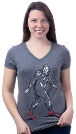 Madame Bigfoot | Funny Sasquatch Squatch Myth Legend Joke High Heels V-Neck Graphic T-Shirt For Women 9 Madame Bigfoot | Funny Sasquatch Squatch Myth Legend Joke High Heels V-Neck Graphic T-Shirt For Women -T-Shirt Store 4161uO9ydLL