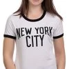 Retro New York City | Iconic NYC Lennon Ringer Vintage Women Girly T-Shirt Top-(Ringer,L) 1 Retro New York City | Iconic NYC Lennon Ringer Vintage Women Girly T-Shirt Top-(Ringer,L) -T-Shirt Store 416cJLO6VML