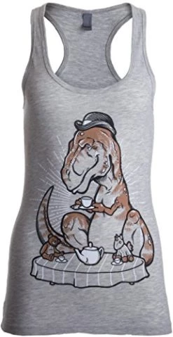 Tea Rex | Funny, Cute T-Rex Women's Workout Work-Out Exercise Fitness Tank Top