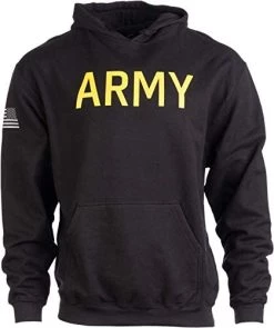 Ann Arbor T-shirt Co. ARMY PT Style Hoodie | U.S. Military Training Infantry Workout Fleece Hoody Sweatshirt -T-Shirt Store 41758O9PDUL. AC 1