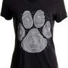 Paw Print Line Art | Cool Cute Dog Cat Illustration V-Neck T-Shirt For Women 1 Paw Print Line Art | Cool Cute Dog Cat Illustration V-Neck T-Shirt For Women -T-Shirt Store 4185BIvfCaL 1