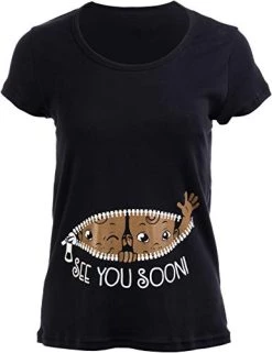 See You Soon (Twins)! | Cute Funny Maternity Pregnancy African American Baby Top Black T-Shirt For Pregnant Women