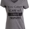 You Can't Scare Me, I Have Children | Funny Mom Mommy Mama Cute Joke Women V-Neck T-Shirt