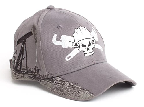 Ann Arbor T-shirt Co. Roughneck Skull & Wrenches | Oilfield Worker Hat, Fracking, Oil Baseball Cap Grey 3 Ann Arbor T-shirt Co. Roughneck Skull & Wrenches | Oilfield Worker Hat, Fracking, Oil Baseball Cap Grey