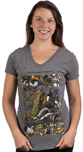 Vintage Bird Art | Nature Birding Watcher Watching Ornithology V-Neck T-Shirt For Women 4 Vintage Bird Art | Nature Birding Watcher Watching Ornithology V-Neck T-Shirt For Women - Image 2