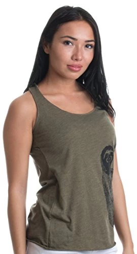 Sloth Top | Artsy Line Art Sloth Illustration Women's Triblend Racerback Tank 4 Sloth Top | Artsy Line Art Sloth Illustration Women's Triblend Racerback Tank - Image 2