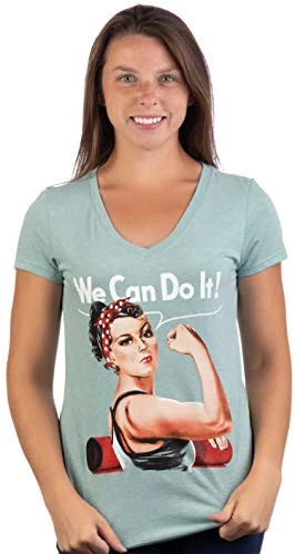 Rosie The Yogi | Cute, Funny Riveter Yoga Mat Fun Workout V-Neck T-Shirt Top For Women 4 Rosie The Yogi | Cute, Funny Riveter Yoga Mat Fun Workout V-Neck T-Shirt Top For Women - Image 2
