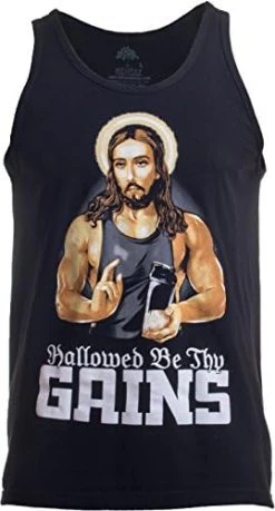 Hallowed Be Thy Gains | Funny Muscle Jesus Weight Lifting Workout Humor Tank Top 16 Hallowed Be Thy Gains | Funny Muscle Jesus Weight Lifting Workout Humor Tank Top -T-Shirt Store 41BIufbYu7L. AC 1
