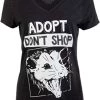 Adopt, Don't Shop Screaming Opposum | Funny Sarcastic Saying Phrase Women V-Neck T-Shirt-(Vneck,S) Vintage Black 1 Adopt, Don't Shop Screaming Opposum | Funny Sarcastic Saying Phrase Women V-Neck T-Shirt-(Vneck,S) Vintage Black -T-Shirt Store 41BhqMau23L