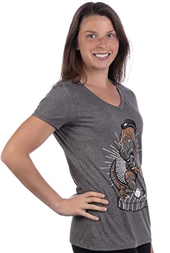 Tea Rex | Funny Cute T-Rex Women's Dinosaur Mom Joke Pun Humor V-Neck T-Shirt 5 Tea Rex | Funny Cute T-Rex Women's Dinosaur Mom Joke Pun Humor V-Neck T-Shirt - Image 3