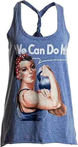 Ann Arbor T-shirt Co. Rosie The Lifter | Cute Workout Exercise Lifting Women Kettlebell Racerback Tank 3 Ann Arbor T-shirt Co. Rosie The Lifter | Cute Workout Exercise Lifting Women Kettlebell Racerback Tank