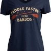 Paddle Faster, I Hear Banjos | Funny Camping, River Rafting Canoe Kayak T-Shirt-(Vneck,L) Navy Blue -T-Shirt Store 41CoSjp5kTL
