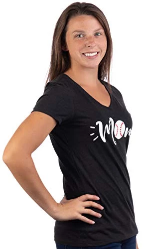 Baseball Mom | Funny Cute Fun Sport Mama Little League Mommy Women's V-Neck T-Shirt-(Vneck,S) Vintage Black 4 Baseball Mom | Funny Cute Fun Sport Mama Little League Mommy Women's V-Neck T-Shirt-(Vneck,S) Vintage Black - Image 2