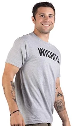 Wichita | Classic Retro City Grey Style Kansas KS Midwest Pride Men Women T-Shirt-(Adult,XL) -T-Shirt Store 41DQZQIdhjL