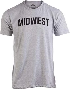 Midwest | Classic Retro City Grey Midwestern America Vintage Men Women T-Shirt-(Adult,3XL)