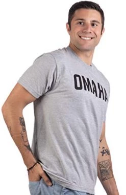 Omaha | Classic Retro City Grey Style Nebraska NE Council Bluffs Midwest Men Women T-Shirt -T-Shirt Store 41EOyd3oyQL