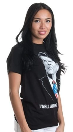 I Smell Hippies | Funny Ronald Reagan Conservative Merica USA Unisex -T-Shirt Store 41ETRtjlg1L
