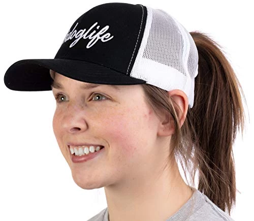 #doglife | Ponytail Trucker Hat Funny Cute Dog Life Owner Mom Pony Tail Hike Cap - Black 3 #doglife | Ponytail Trucker Hat Funny Cute Dog Life Owner Mom Pony Tail Hike Cap - Black
