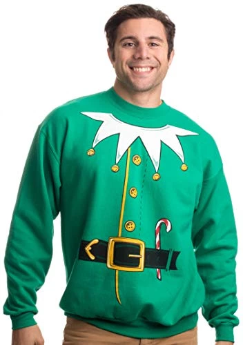 Ann Arbor T-shirt Co. Santa's Elf Costume | Novelty Christmas Sweater, Holiday Crewneck Sweatshirt 5 Ann Arbor T-shirt Co. Santa's Elf Costume | Novelty Christmas Sweater, Holiday Crewneck Sweatshirt - Image 3